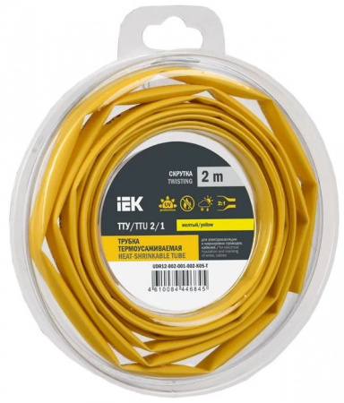 Трубка ТУТ нг-LS 2/1 желтая (2м) IEK - КОЛОРЛОН ВТД Новосибирск