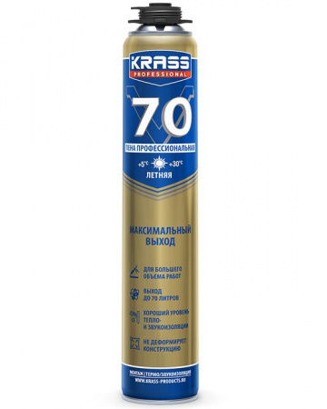 Пена монтажная KRASS Professional V70 пистолетная РБ 0,89л - КОЛОРЛОН ВТД Новосибирск