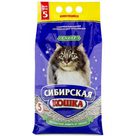 Сибирская кошка наполн. 5л СУПЕР(комкующ) - КОЛОРЛОН ВТД Новосибирск
