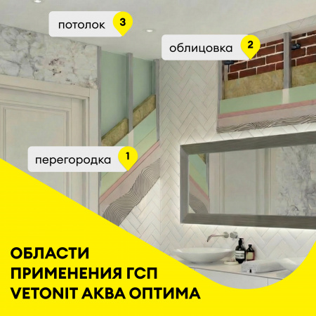 ГКЛ Vetonit Аква Оптима 2500х1200х12.5мм (3 м²) - КОЛОРЛОН ВТД Новосибирск