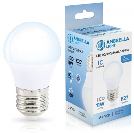 11W Лампа 451106 LED G45 11W IC E27 6400K 175-265V - КОЛОРЛОН ВТД Новосибирск