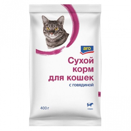 400Г СУХОЙ КОРМ ARO ДЛЯ КОШЕК ГОВЯДИНА - КОЛОРЛОН ВТД Новосибирск