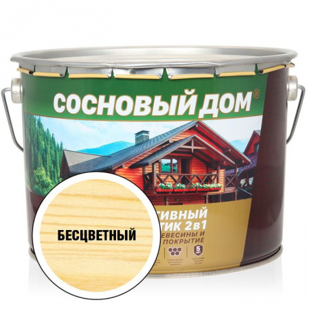 ПРОФСТАНДАРТ СОСНОВЫЙ ДОМ Декоративно-защитный состав для древесины бесцветный (9л) - КОЛОРЛОН ВТД Новосибирск