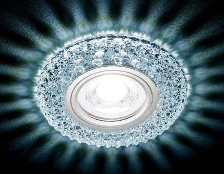 Точка S291 CH хром/прозрачный хрусталь/MR16+3W(LED COLD) - КОЛОРЛОН ВТД Новосибирск