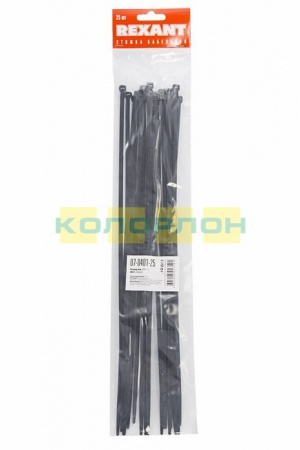 Rexant Хомут 5х400 (25шт) черный нейлон 07-0401-25 - КОЛОРЛОН ВТД Новосибирск