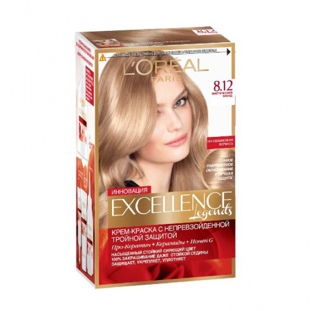 L'Oreal Excellence 8.12 Мистический Блонд Крем-краска для волос - КОЛОРЛОН ВТД Новосибирск