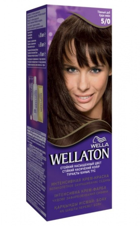 Wellaton 5/0 Темный дуб Крем-краска для волос стойкая - КОЛОРЛОН ВТД Новосибирск