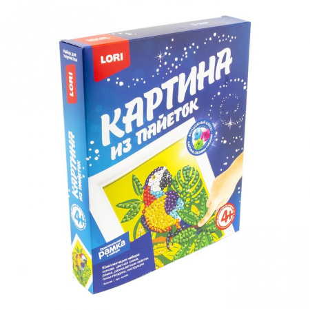 Ап-044 Картина из пайеток "Попугай" - КОЛОРЛОН ВТД Новосибирск