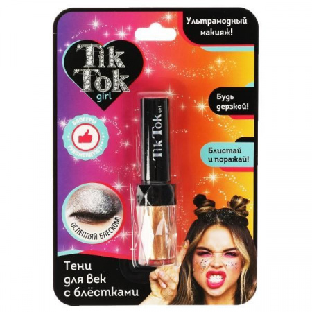 Тени для век с блестками, золотые TIK TOK GIRL  ESL61585TTG - КОЛОРЛОН ВТД Новосибирск