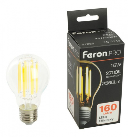 16W Лампа LED2560LM 16W 175-265V E27 2700K, LB-1116 - КОЛОРЛОН ВТД Новосибирск