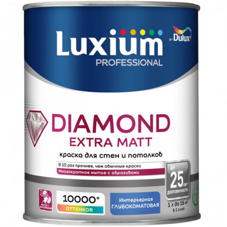 Краска Luxium Prof Diamond Ext Matt глуб/мт BC 0,9л - КОЛОРЛОН ВТД Новосибирск