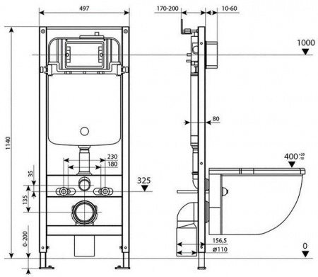 Инсталляция рамная для подвесного унитаза, универсальная, Profix Air, IDDIS, PRA0000i32 - КОЛОРЛОН ВТД Новосибирск