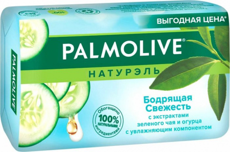 Мыло туал Palmolive Натурэль Бодрящая свежесть Зеленый Чай и Огурец 150г - КОЛОРЛОН ВТД Новосибирск