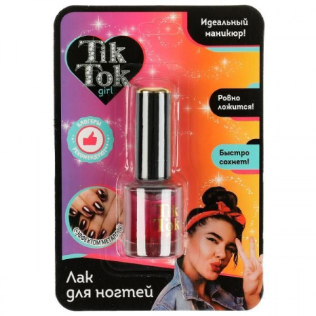Лак для ногтей фуксия, металлик, 10 мл TIK TOK GIRL  LM61791TTG - КОЛОРЛОН ВТД Новосибирск
