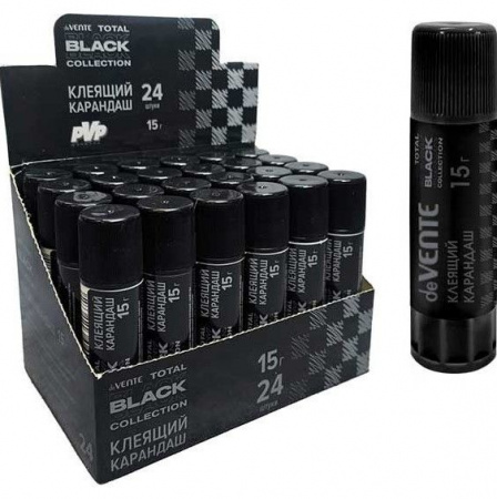 Клей-карандаш 15гр. deVENTE "Total black" 4042503 PVP основа,быстросохн.,чёрный - КОЛОРЛОН ВТД Новосибирск