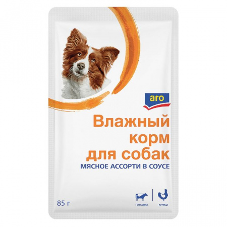 85Г КОРМ ДЛЯ СОБ ARO МЯСНОЕ АССОРТИ  130490 - КОЛОРЛОН ВТД Новосибирск