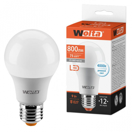 9W Led Wolta A60 Е27 4000К Лампа 25S60BL9E27 - КОЛОРЛОН ВТД Новосибирск