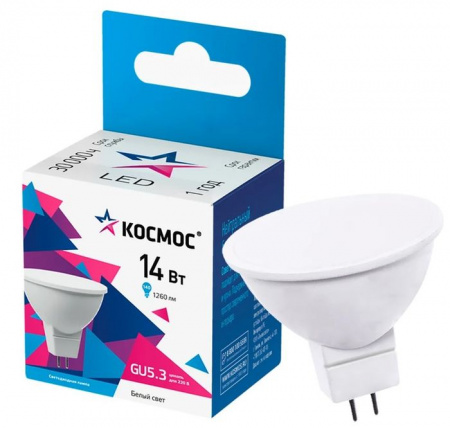 14W Лампа JCDR КОСМОС 14W 174-265V GU5.3 4500K О - КОЛОРЛОН ВТД Новосибирск