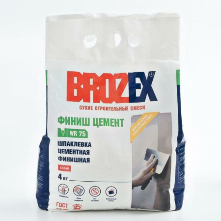 Шпаклевка Финиш Цемент BROZEX WR75 4kg - КОЛОРЛОН ВТД Новосибирск