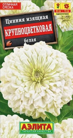 Цинния Крупноцветковая белая (Аэлита) цв - КОЛОРЛОН ВТД Новосибирск