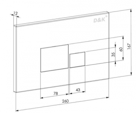 DB1519025 Клавиша смыва D&K Quadro черный - КОЛОРЛОН ВТД Новосибирск