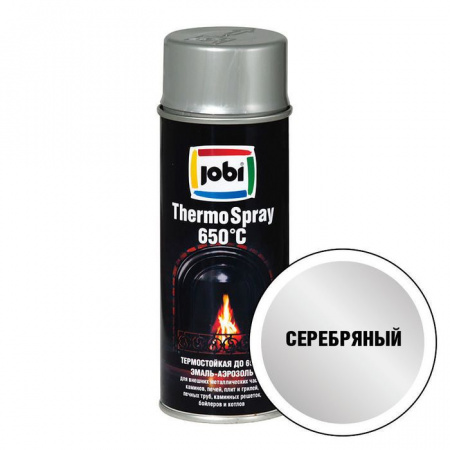 JOBI Эмаль аэрозольная термостойкая 650С серебро (520мл / 270гр; 12шт) - КОЛОРЛОН ВТД Новосибирск