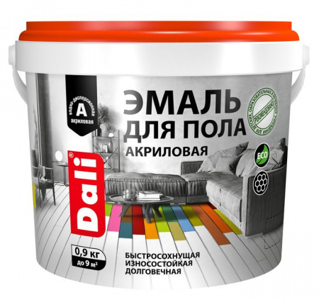 DALI эмаль для пола акриловая 0,9кг серый - КОЛОРЛОН ВТД Новосибирск