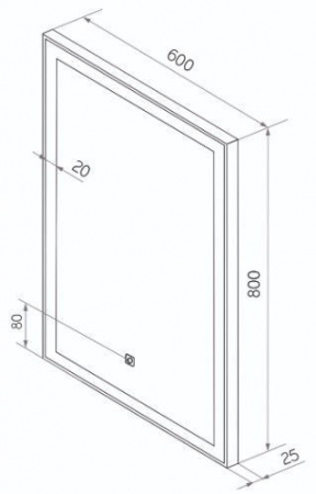 Зеркало "Frame White LED" 600х800 с подстветкой - КОЛОРЛОН ВТД Новосибирск