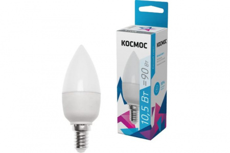 Лампа свеча КОСМОС CN 10.5W 220V E14 4500K - КОЛОРЛОН ВТД Новосибирск