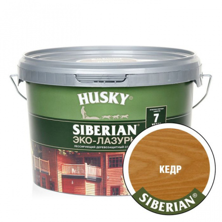 HUSKY SIBERIAN «Эко-Лазурь для дерева» полуматовая кедр (2,5л) - КОЛОРЛОН ВТД Новосибирск