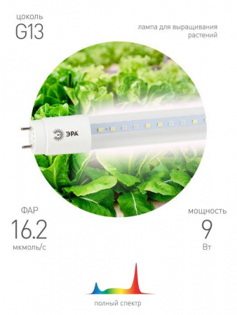 ЭРА Лампа полного спектра FITO-9W-Ra90-Т8-G13-NL - КОЛОРЛОН ВТД Новосибирск