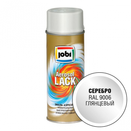 JOBI Эмаль аэрозольная глянцевая серебро RAL 9006 (520мл / 270гр; 12шт) - КОЛОРЛОН ВТД Новосибирск