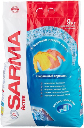 Sarma 9кг Порошок стиральный Актив Горная свежесть - КОЛОРЛОН ВТД Новосибирск