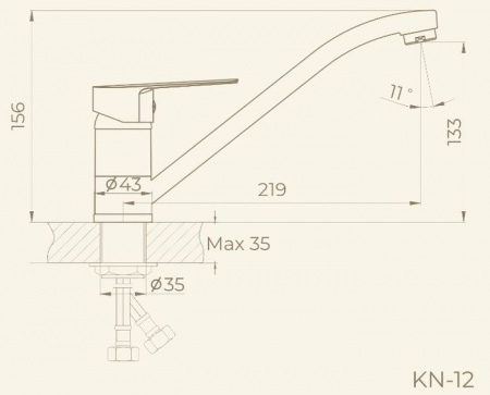 Смеситель Для Кухни Knotlor Kn-12 - КОЛОРЛОН ВТД Новосибирск