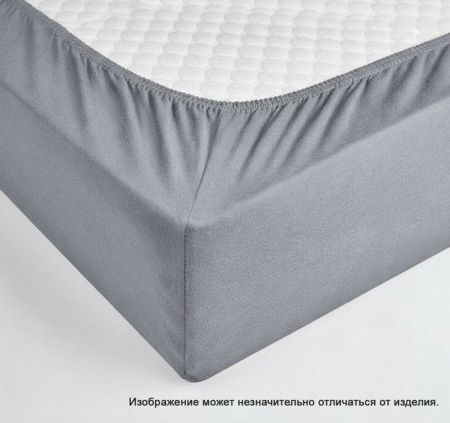 Простыня на резинке поплин (160х200х35) цвет: Графит - КОЛОРЛОН ВТД Новосибирск