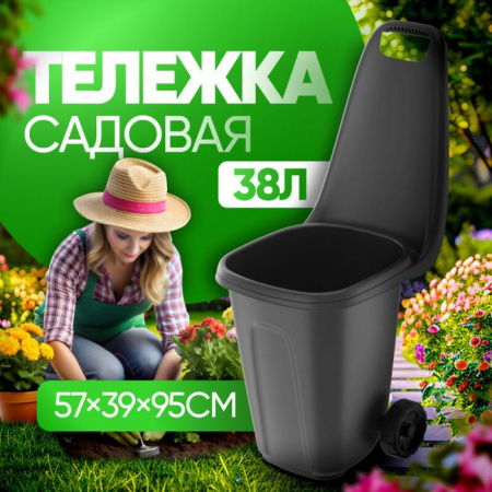 Тележка садовая 38л (57×39×95см) (чёрный) АП 831 - КОЛОРЛОН ВТД Новосибирск