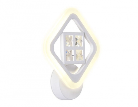 FA284 WH белый Led 15W 260*230*60 Светильник с хрусталем - КОЛОРЛОН ВТД Новосибирск