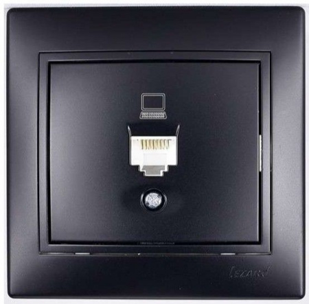 701-4242-139 Mira Розетка ПК Cat5e чёрный бархат - КОЛОРЛОН ВТД Новосибирск