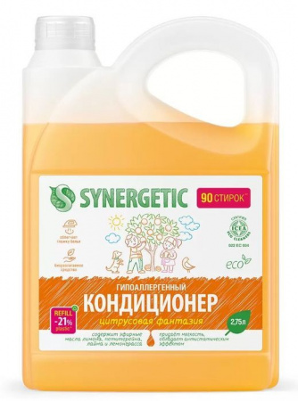 SYNERGETIC 2,75 л КОНДИЦИОНЕР ДЛЯ БЕЛЬЯ ЦИТРУСОВАЯ ФАНТАЗИЯ - КОЛОРЛОН ВТД Новосибирск