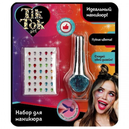 лак для ногтей и стразы, цвет СИНИЙ TIK TOK GIRL  NP77450TTG - КОЛОРЛОН ВТД Новосибирск