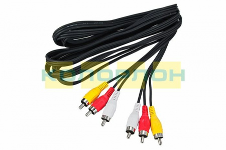 Шнур 3RCA-3RCA L=5m Rexant 17-0205 - КОЛОРЛОН ВТД Новосибирск