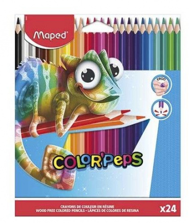 Карандаши пластик. 24цв. MAPED "Chameleon" 834501 к/к,е/подвес - КОЛОРЛОН ВТД Новосибирск