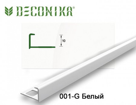 Профиль наружный для плитки 10мм 2,7м "Деконика",Белый глянцевый - КОЛОРЛОН ВТД Новосибирск