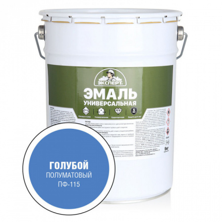 ЭКСПЕРТ Эмаль универсальная алкидная полуматовая Голубая (5кг) - КОЛОРЛОН ВТД Новосибирск