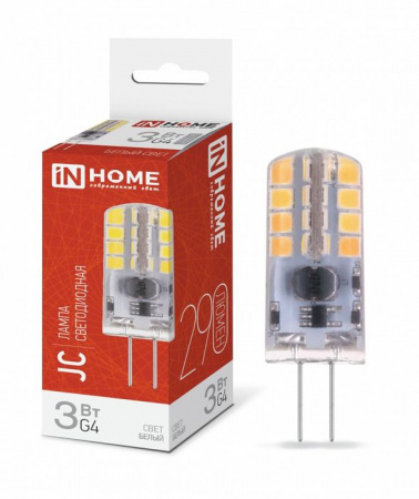Лампа сд LED-JC 3Вт 12В G4 4000К 290Лм IN HOME - КОЛОРЛОН ВТД Новосибирск