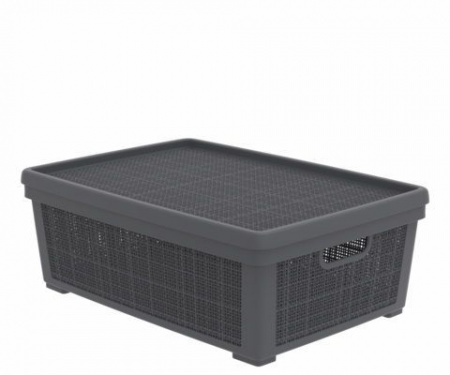 Корзинка "Лён" 11л с/кр графит  АП 478 - КОЛОРЛОН ВТД Новосибирск