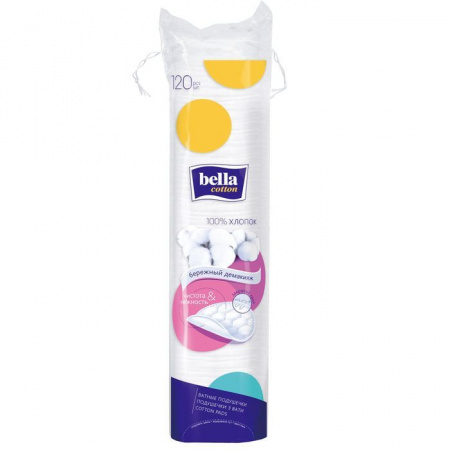 ***Bella cotton 120 шт Ватные подушечки BC-082-O120-012 - КОЛОРЛОН ВТД Новосибирск