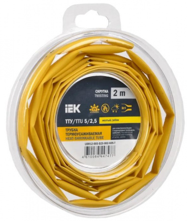 Трубка ТУТ нг-LS 5/2,5 желтая (2м) IEK - КОЛОРЛОН ВТД Новосибирск