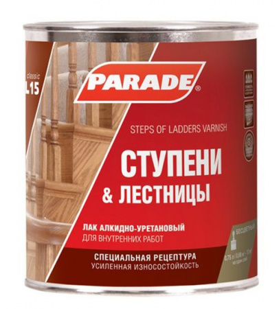 Лак алкидно-уретановый PARADE L15 Ступени & Лестницы Матовый 0,75л Россия - КОЛОРЛОН ВТД Новосибирск