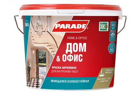Краска акрил. PARADE W4 Дом & Офис база А 5л Россия - КОЛОРЛОН ВТД Новосибирск